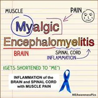 ME-nafnið Útskýring á ME nafninu: My = Muscle, algic = pain, Encephalo = brain, myelitis = spinal cord inflammation