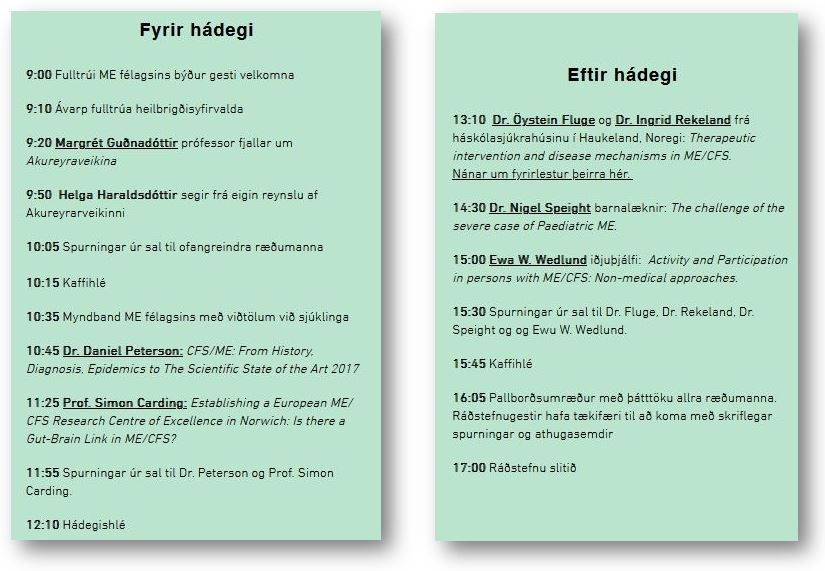 Mynd af dagskrá fyrirlesturs