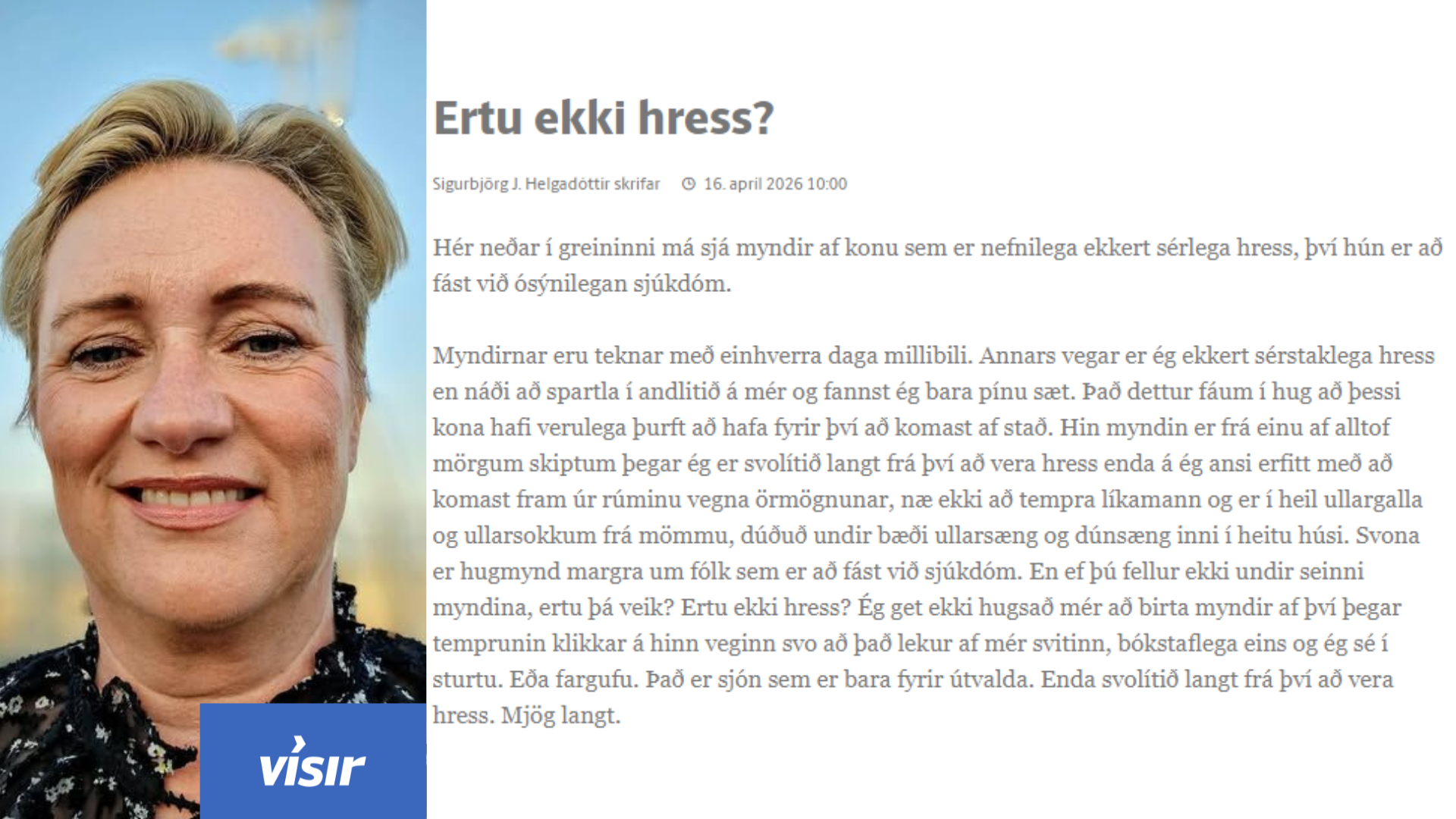 Grein eftir Sigurbjörg J. Helgadóttir